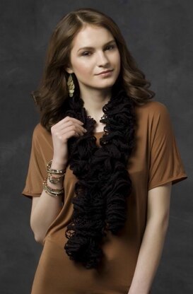 Nighttime Drama Scarf in Red Heart Boutique Sashay - LW3216