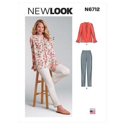 New Look Sewing Pattern N6712 Misses' Top and Pants - Paper Pattern, Size A (6-8-10-12-14-16-18)