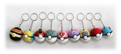 9 x Pokemon Ball Key Chains