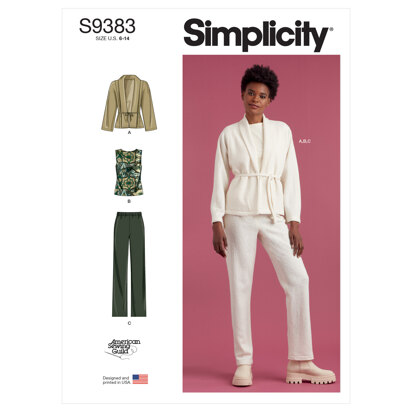 Simplicity Misses' Jacket, Knit Top and Pants S9383 - Sewing Pattern