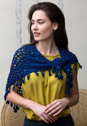 Triangle Elegance Shawl in Red Heart Boutique Swanky - LW4462 - Downloadable PDF