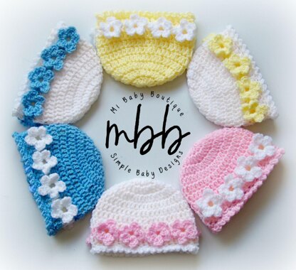 No-Sew Flower Baby Hat