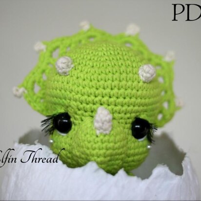 Tronco the Chibi Triceratops Amigurumi