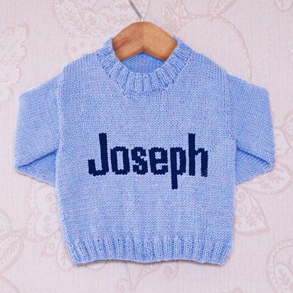 Intarsia - Joseph Moniker Chart - Childrens Sweater