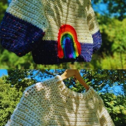 Rainbow Raglan Kids Sweater