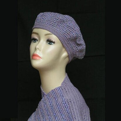 Crochet Beret & Matching Scarf