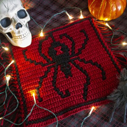 Halloween Mosaic Square - Black Widow Spider