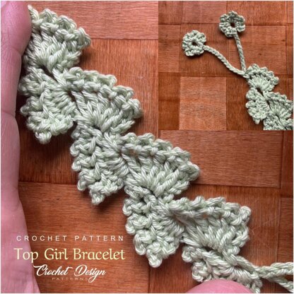 Top Girl Bracelet Crochet Pdf Pattern - Boho Cuff