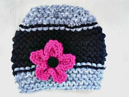 #925 - 3 Piece KNIT Set, hat, flower, texting gloves