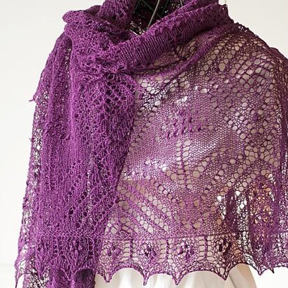 Rectangle lace shawl "Muscari"