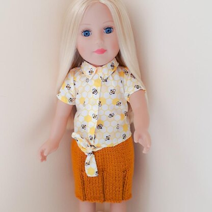 Gold Style Skirt for Doll