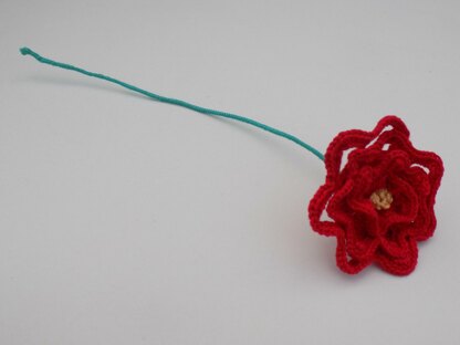 Crochet Red Rose