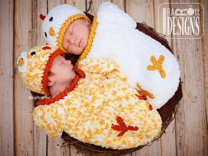 Bok Bok Easter Chicken Baby Hat and Cocoon Set Crochet PDF Pattern