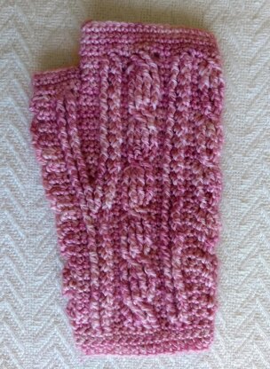 Braided Rose Fingerless Gloves