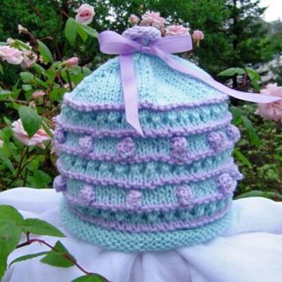 Eyelet & Bobbles Baby Hat