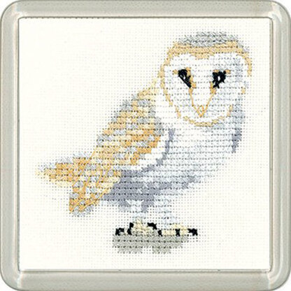 Heritage Barn Owl Coaster Cross Stitch Kit - 7cm x 7cm