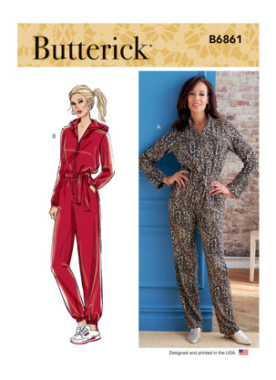 Butterick Misses' Jumpsuit, Sash and Belt B6861 - Sewing Pattern