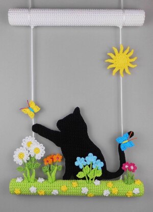 Little chubby cat - hanging decoration for doors & walls