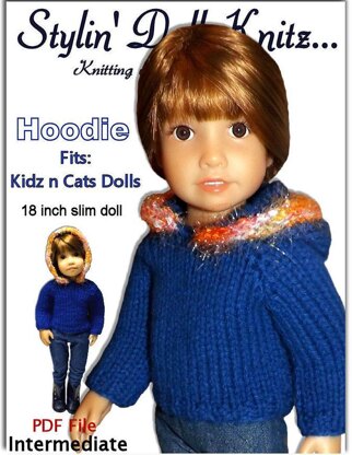 Hoodie Sweater fits Kidz and Cats Dolls. (18 inch slim doll)