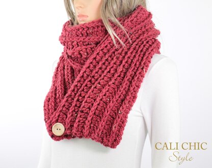 Zoe Crochet Button Scarf #803