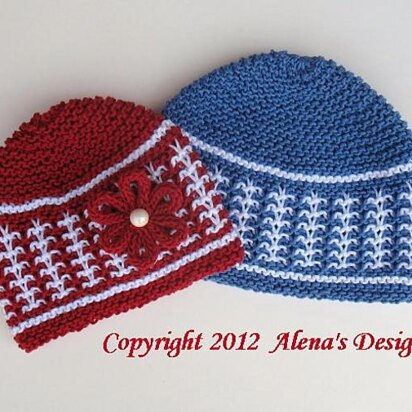 Red & White Hat and Blue & White Hat