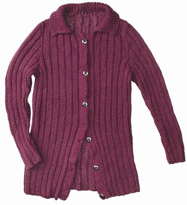 Plum Ribbed Cardigan