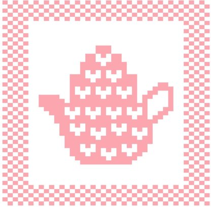 Mini Hearts Teapot Dishcloth