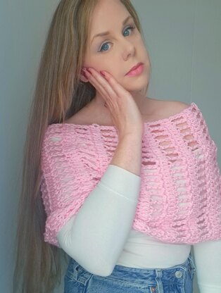 Crochet Rose Petal Wrap Poncho Pattern