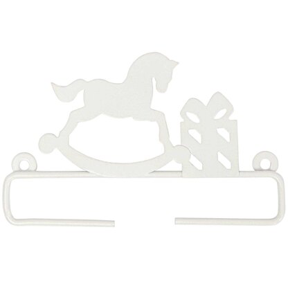 Rico Embroidery Hanger - White Rocking Horse 11cm