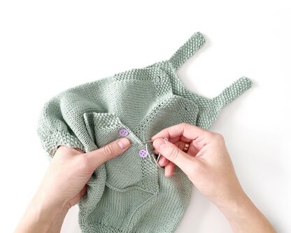 6-9 months - Pickles Knitted Romper