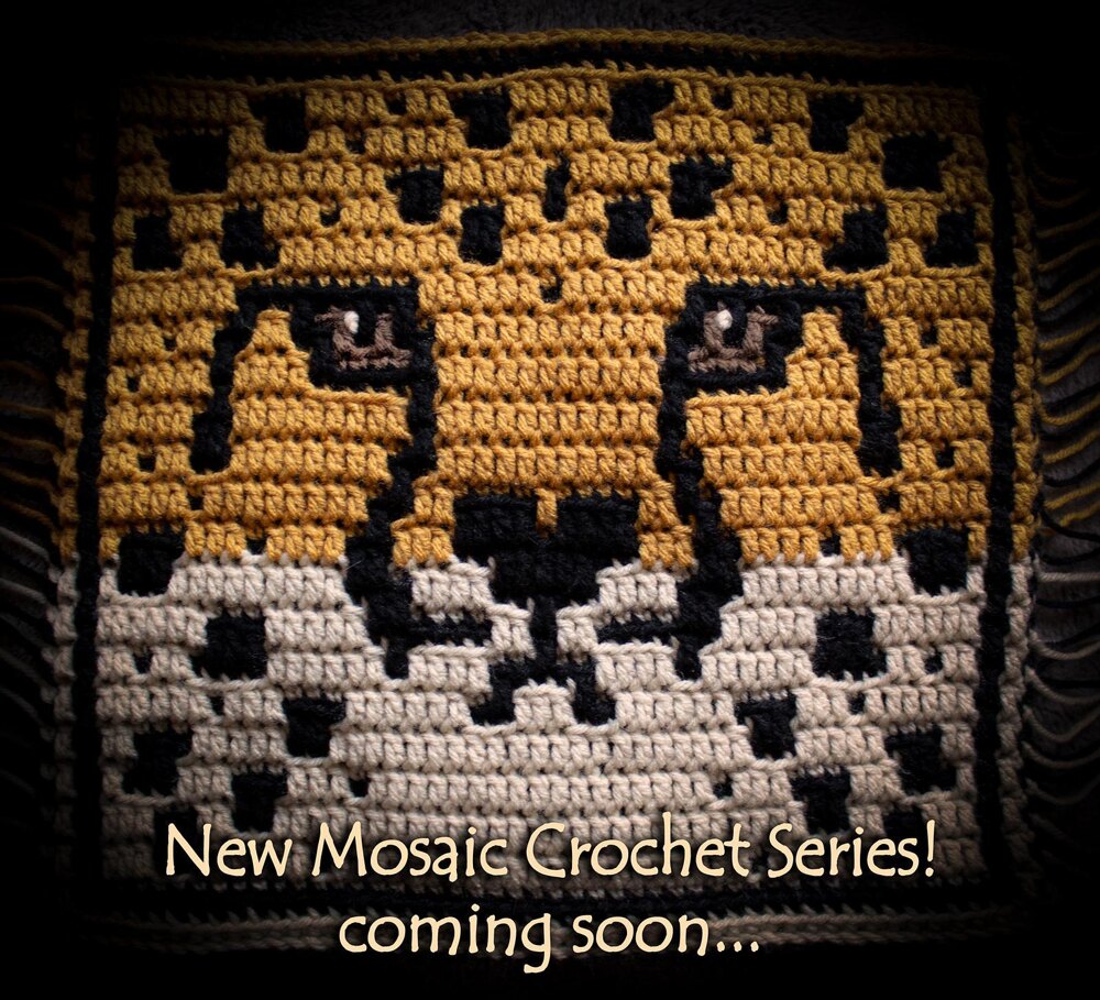 Animal Eyes Mosaic Crochet square - Cheetah Crochet pattern by Cyndie  Birdsong