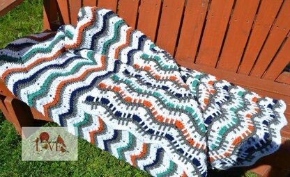 Picket Fence Ripple Afghan