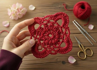 Crochet Square Motif Pdf + Video Tutorials