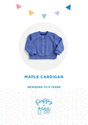 Poppy & Jazz Maple Cardigan  - Paper Pattern, Size Newborn - 6 years