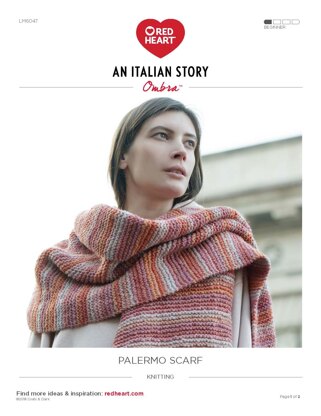 Palermo Scarf in Red Heart Ombra - LM6047 - Downloadable PDF