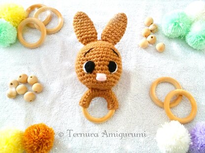 Rabbit toy rattle crochet pattern