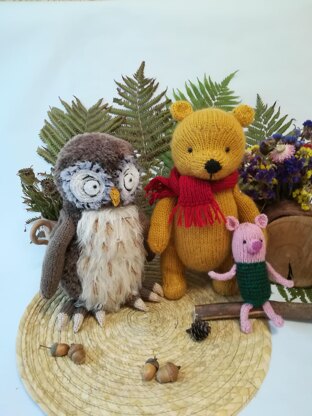 Knitting patterns Winnie the Pooh Piglet Owl Kanga from the book about Pooh