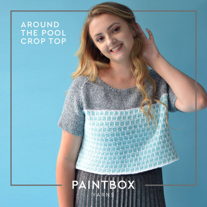 Around The Pool Crop Top - Free Knitting Pattern for Women in Paintbox Yarns Cotton DK and Metallic DK - Free Downloadable PDF