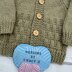Tuck Baby Cardigan 16" to 20" chest size. Approx 0-9mths