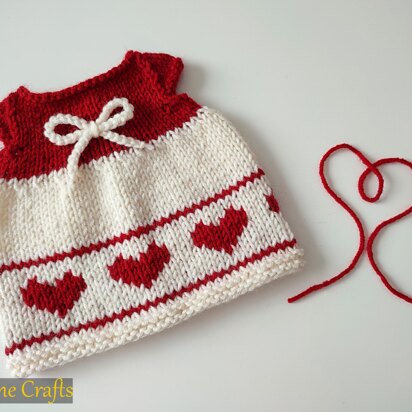 Heart Dress - Knit Clothes for Bear or Bunny