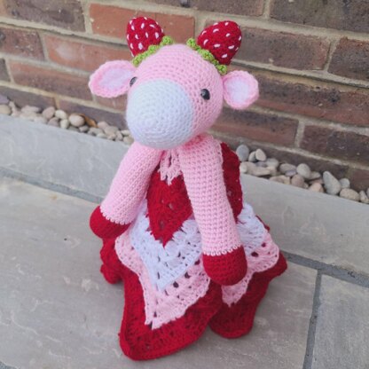 Strawberry Cow Baby Lovey Crochet Pattern