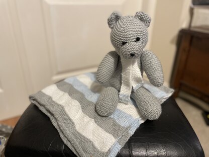 Baby blanket and teddy bear