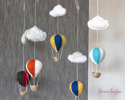 Air Balloons Baby Mobile with clouds