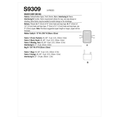 Simplicity Walker Caddy & Bag S9309 - Paper Pattern, Size OS (ONE SIZE)