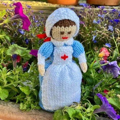 WWI Red Cross Nurse Doll Knitting Pattern - Toy Knitting Pattern