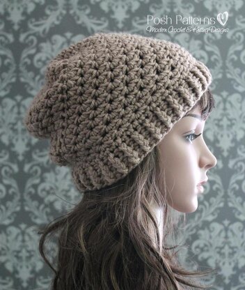 Textured Slouchy Hat Crochet Pattern 382