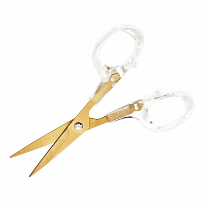 Hemline Scissors: Embroidery: 12.5cm: Acrylic and Brushed Gold - 12.5cm/5in