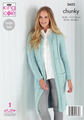 Cardigans in King Cole Timeless Chunky - 5623 - Downloadable PDF