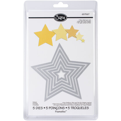 Sizzix Framelits Dies 5/Pkg - Stars