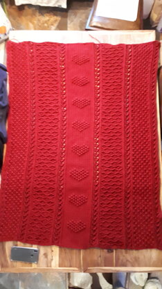 Heart Aran blanket